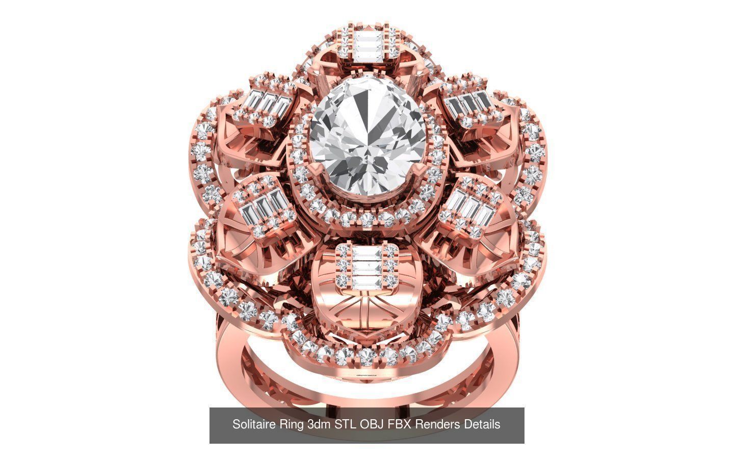 30 Heavy Solitaire Ring 3dm STL OBJ FBX Details Collection _12