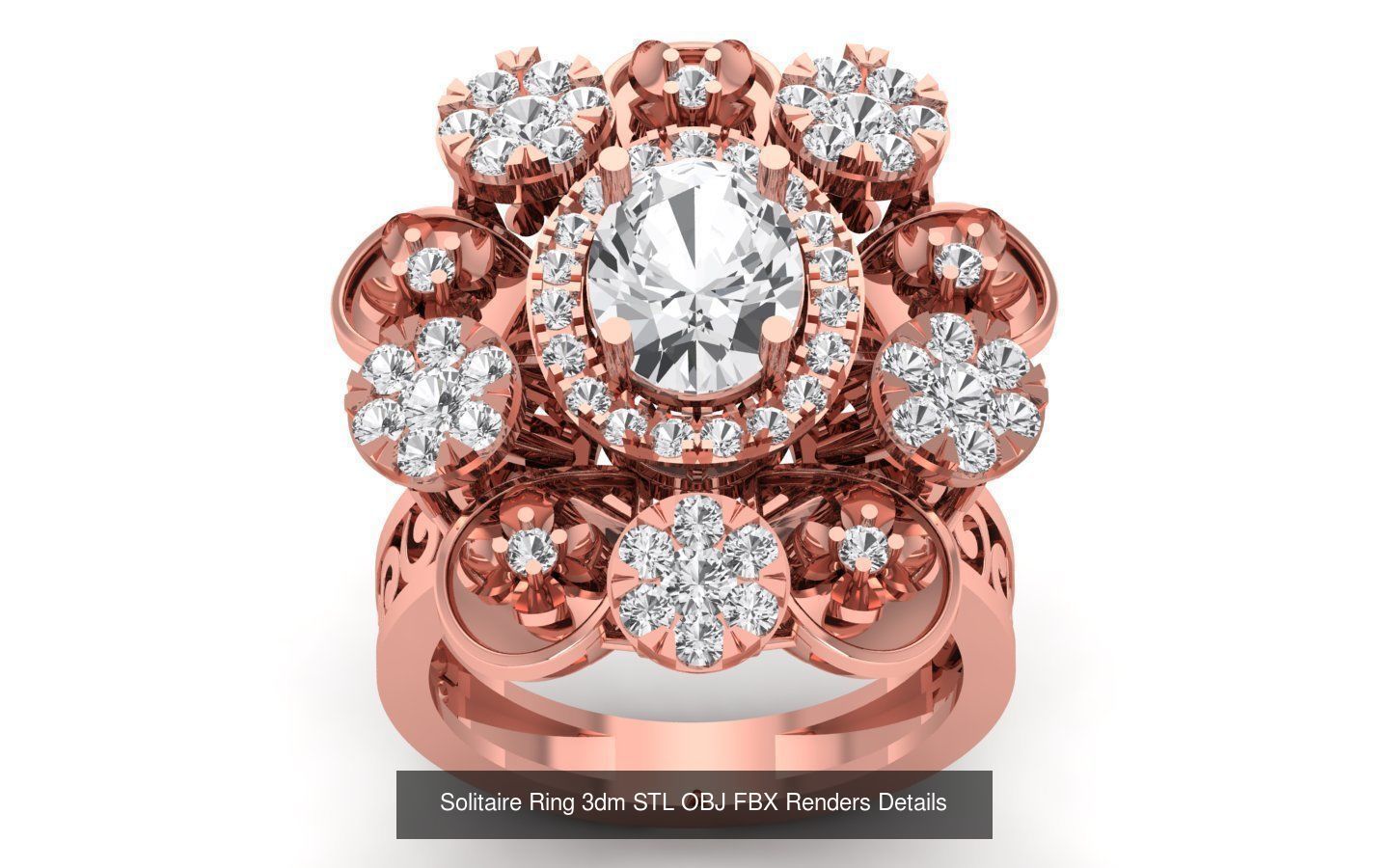 30 Heavy Solitaire Ring 3dm STL OBJ FBX Details Collection _15