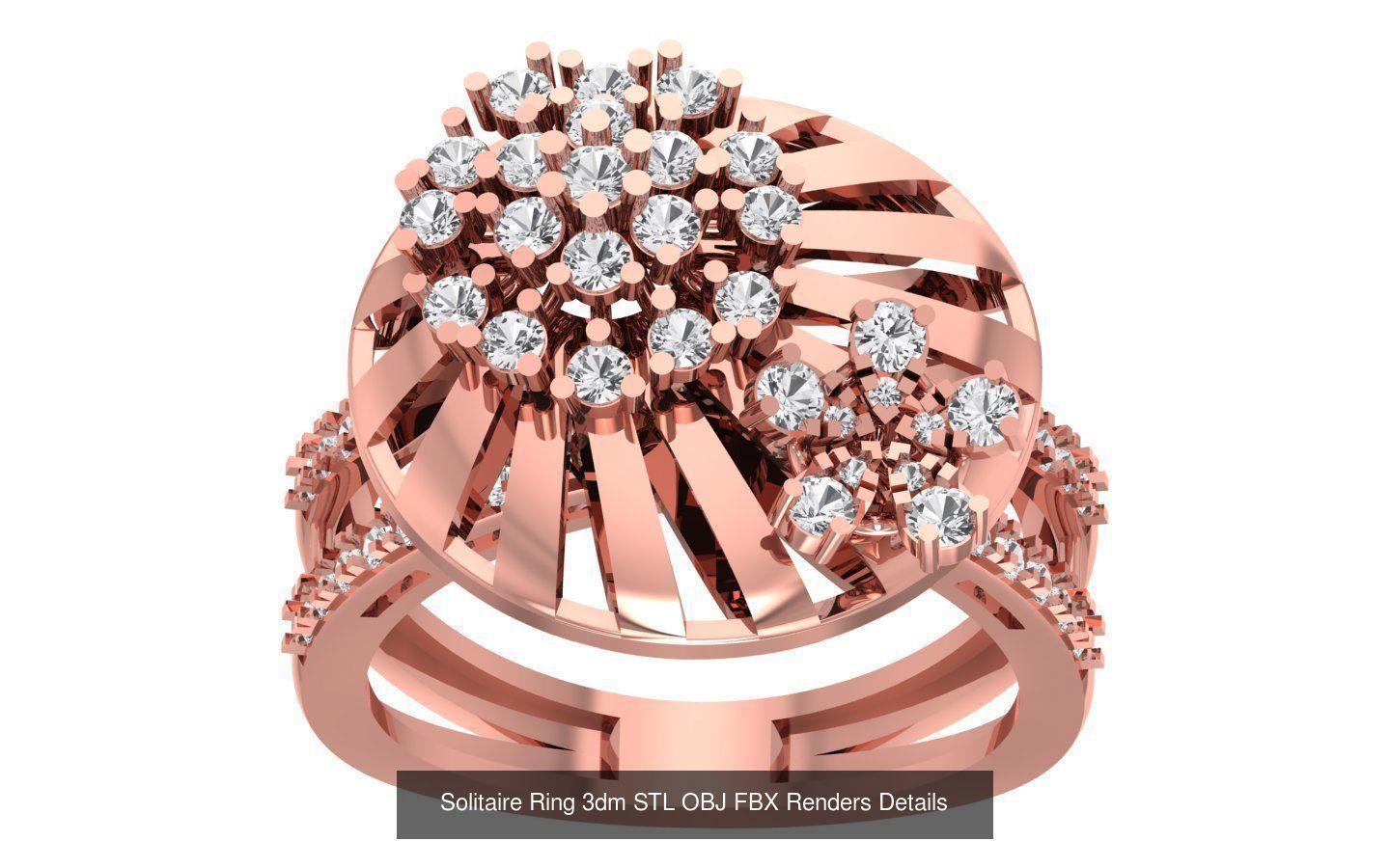 30 Heavy Solitaire Ring 3dm STL OBJ FBX Details Collection _23