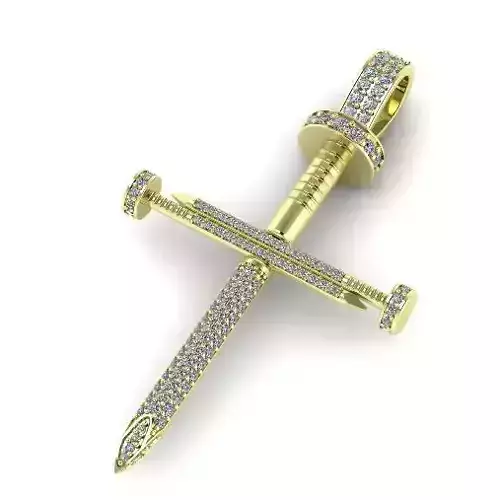 Pendant cross nail 75mm Model 2074 3D print model