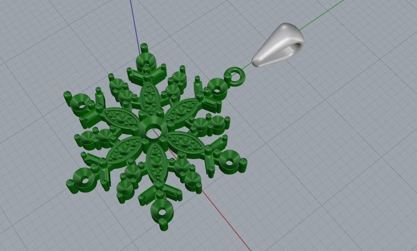Pendant snowflake Model 2071 3D print model_2