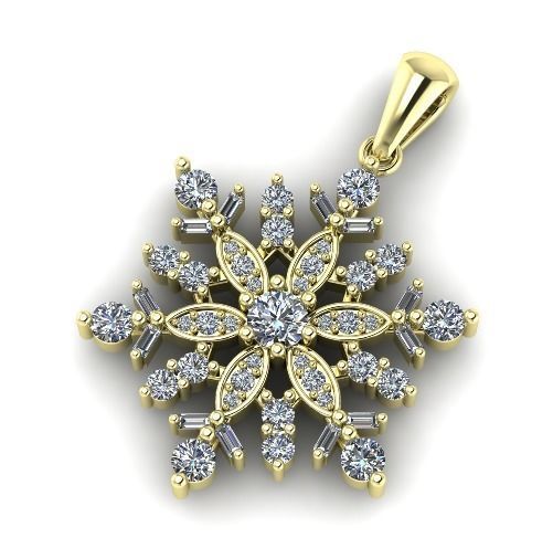 Pendant snowflake Model 2071 3D print model_1