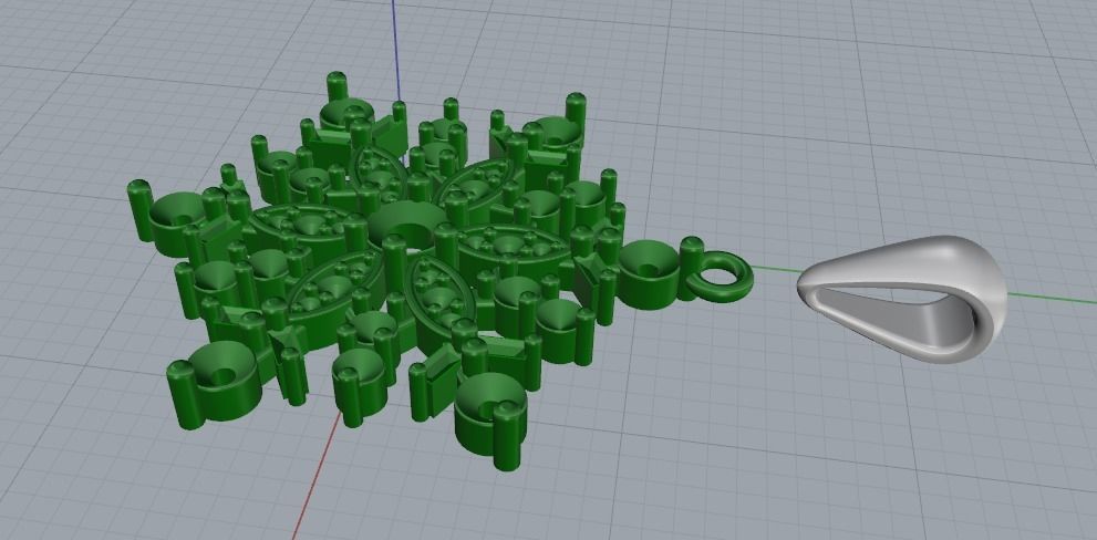 Pendant snowflake Model 2071 3D print model_3