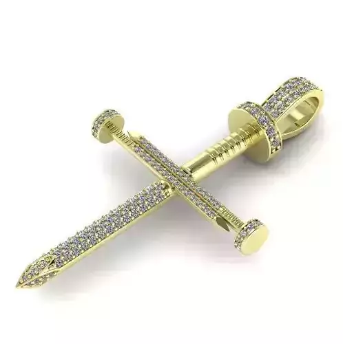 Pendant cross nail 50mm Model 2070 3D print model