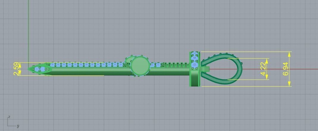 Pendant cross nail Model 2068 3D print model_6