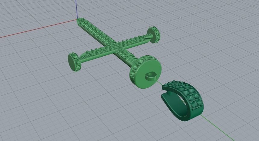 Pendant cross nail Model 2068 3D print model_2