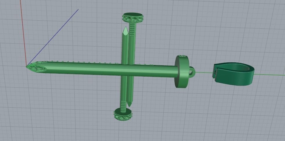Pendant cross nail Model 2068 3D print model_3