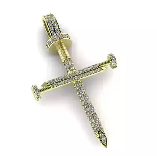 Pendant cross nail Model 2068 3D print model