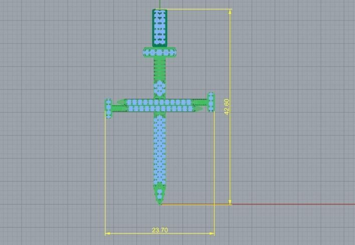 Pendant cross nail Model 2068 3D print model_5