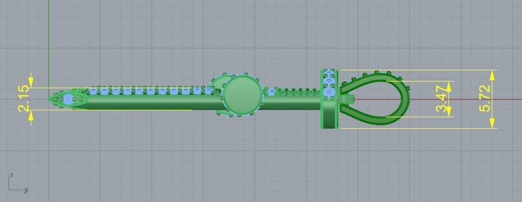 Pendant cross nail 35mm Model 2067 3D print model_6