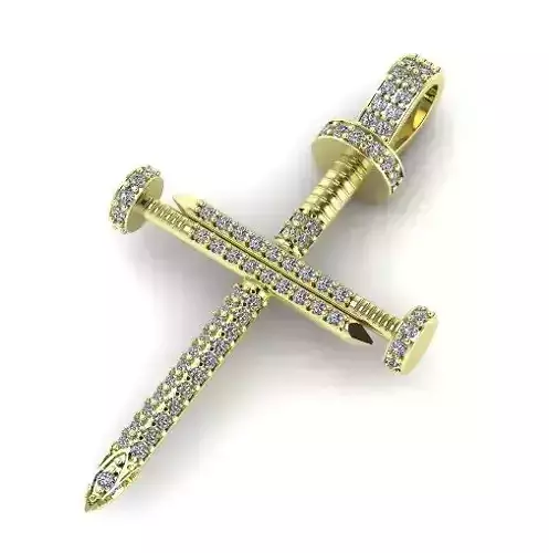 Pendant cross nail 35mm Model 2067 3D print model