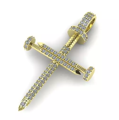 Pendant cross nail 35mm Model 2067 3D print model_0