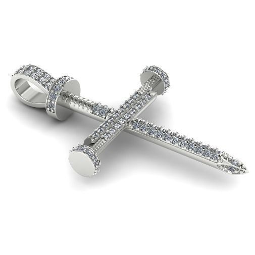 Pendant cross nail 35mm Model 2067 3D print model_1