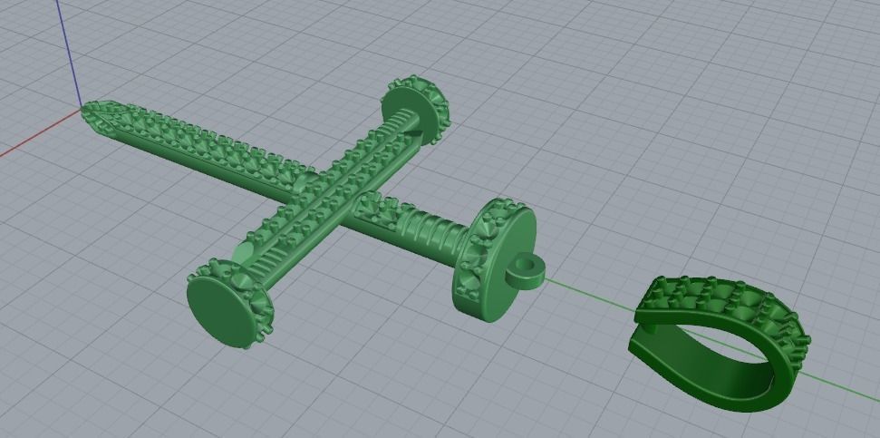 Pendant cross nail 35mm Model 2067 3D print model_2