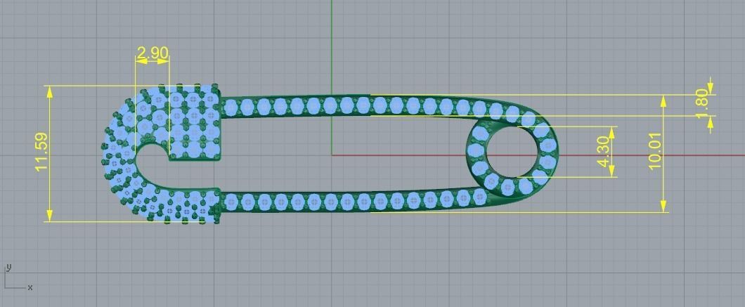 Bracelet Pin Model 2066 3D print model_7