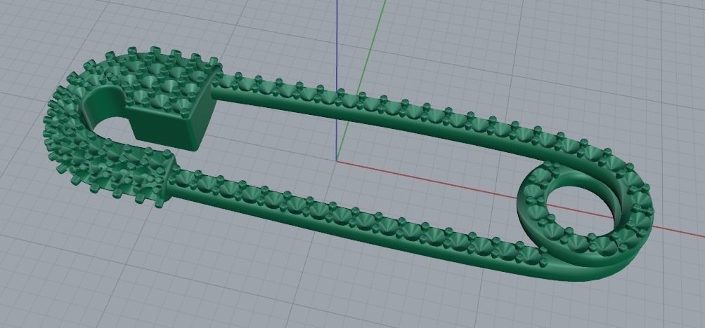 Bracelet Pin Model 2066 3D print model_3