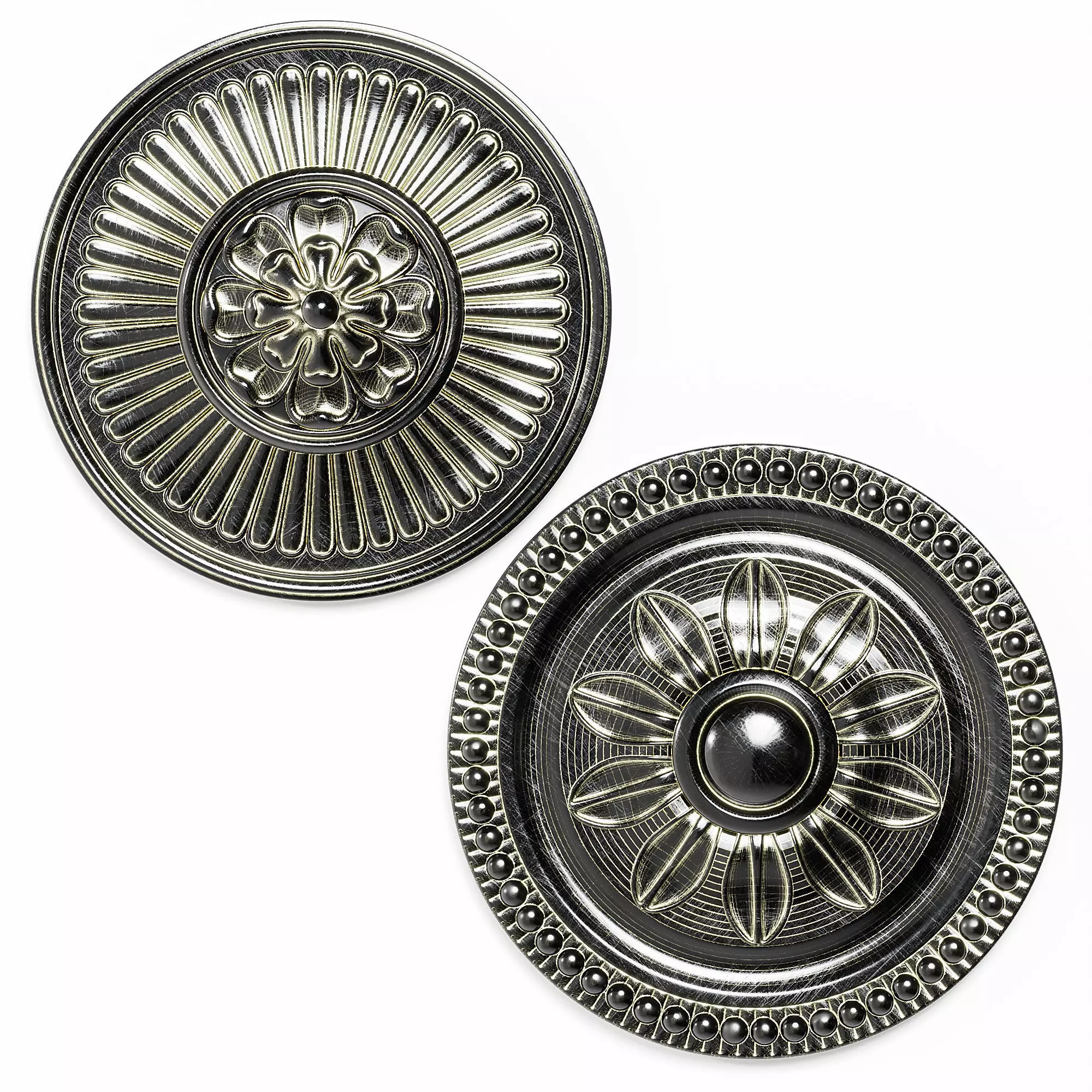 Rozet 2 marble ceiling medallion with flower design Low-poly 3D model