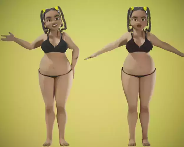 cartoon rigged  woman