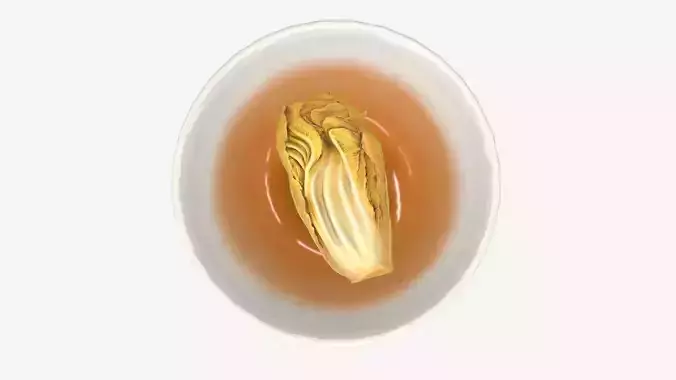 Steamed Chinese Cabbage in Supreme Soup Low-poly 3D model