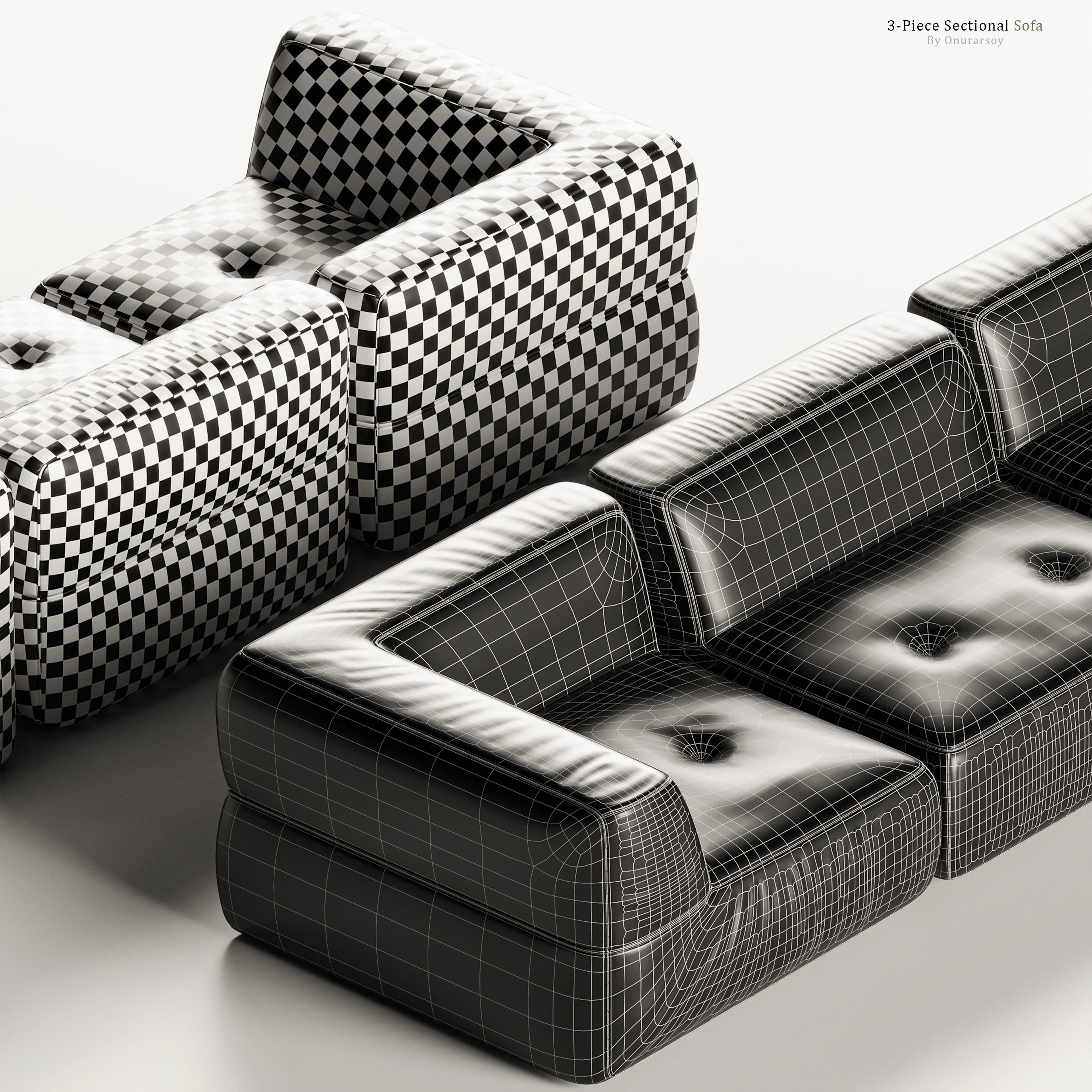 Crate and barrel Angolare  Sectional Sofa 3D model_2