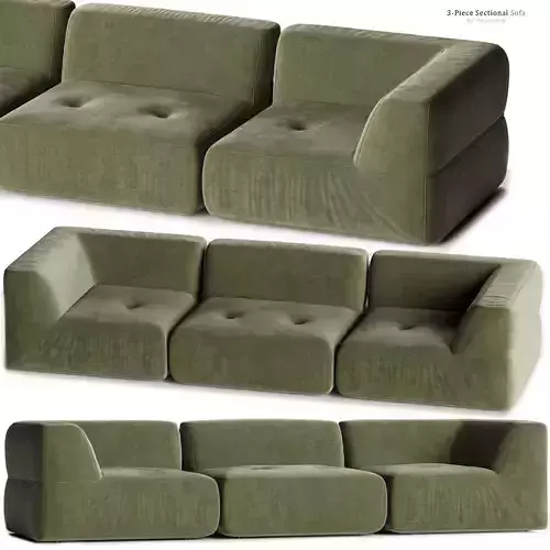 Crate and barrel Angolare  Sectional Sofa 3D model