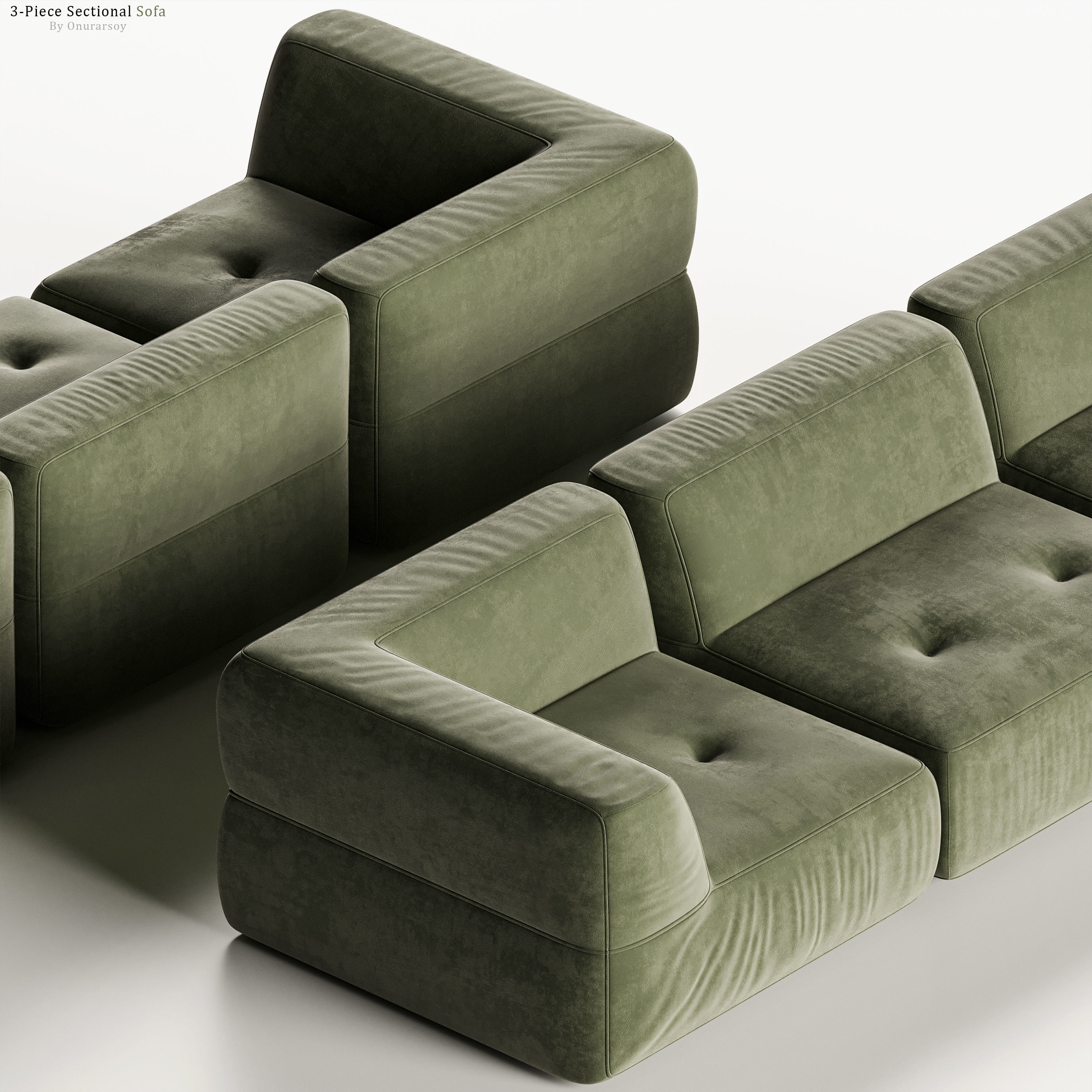 Crate and barrel Angolare  Sectional Sofa 3D model_1