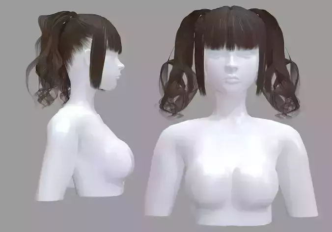 Wavy Pigtails Hairstyle V21097 