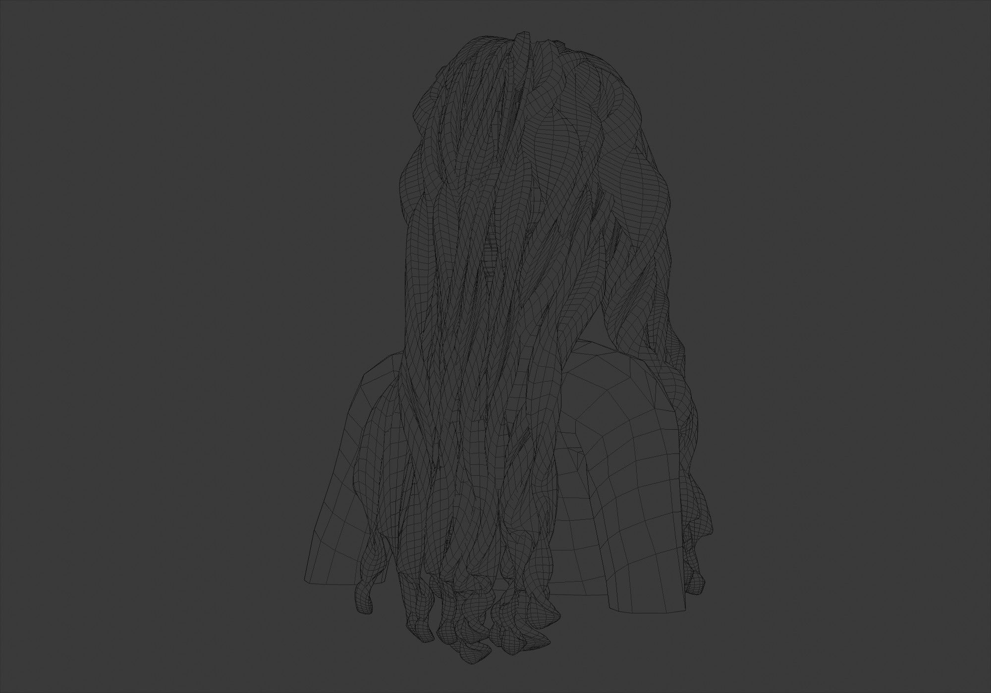 Wavy Female Hairstyle V35008 3D model_8