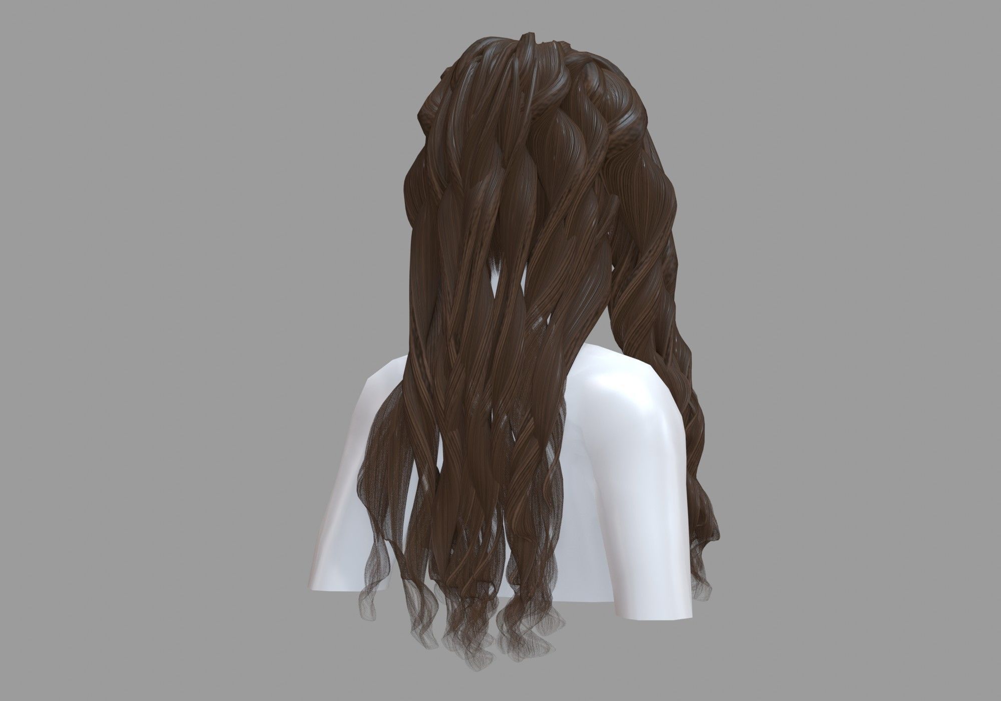 Wavy Female Hairstyle V35008 3D model_3