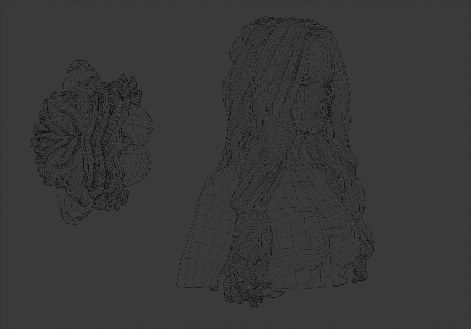 Wavy Female Hairstyle V35008 3D model_6