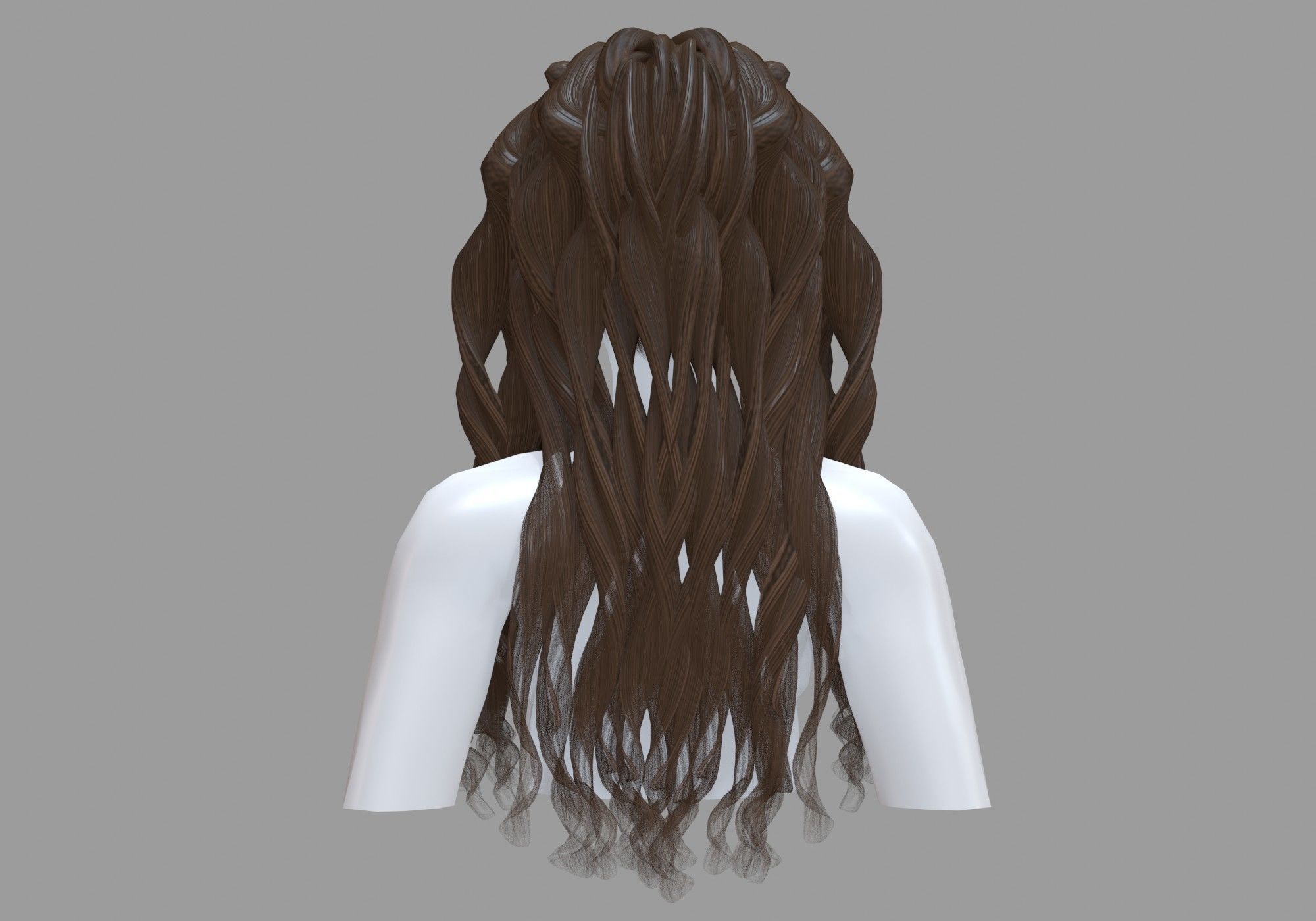 Wavy Female Hairstyle V35008 3D model_4