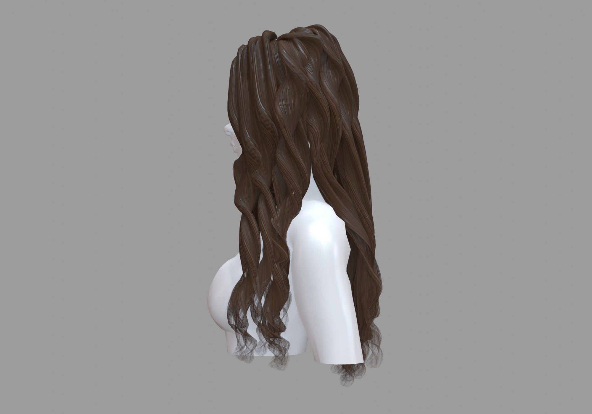 Wavy Female Hairstyle V35008 3D model_2