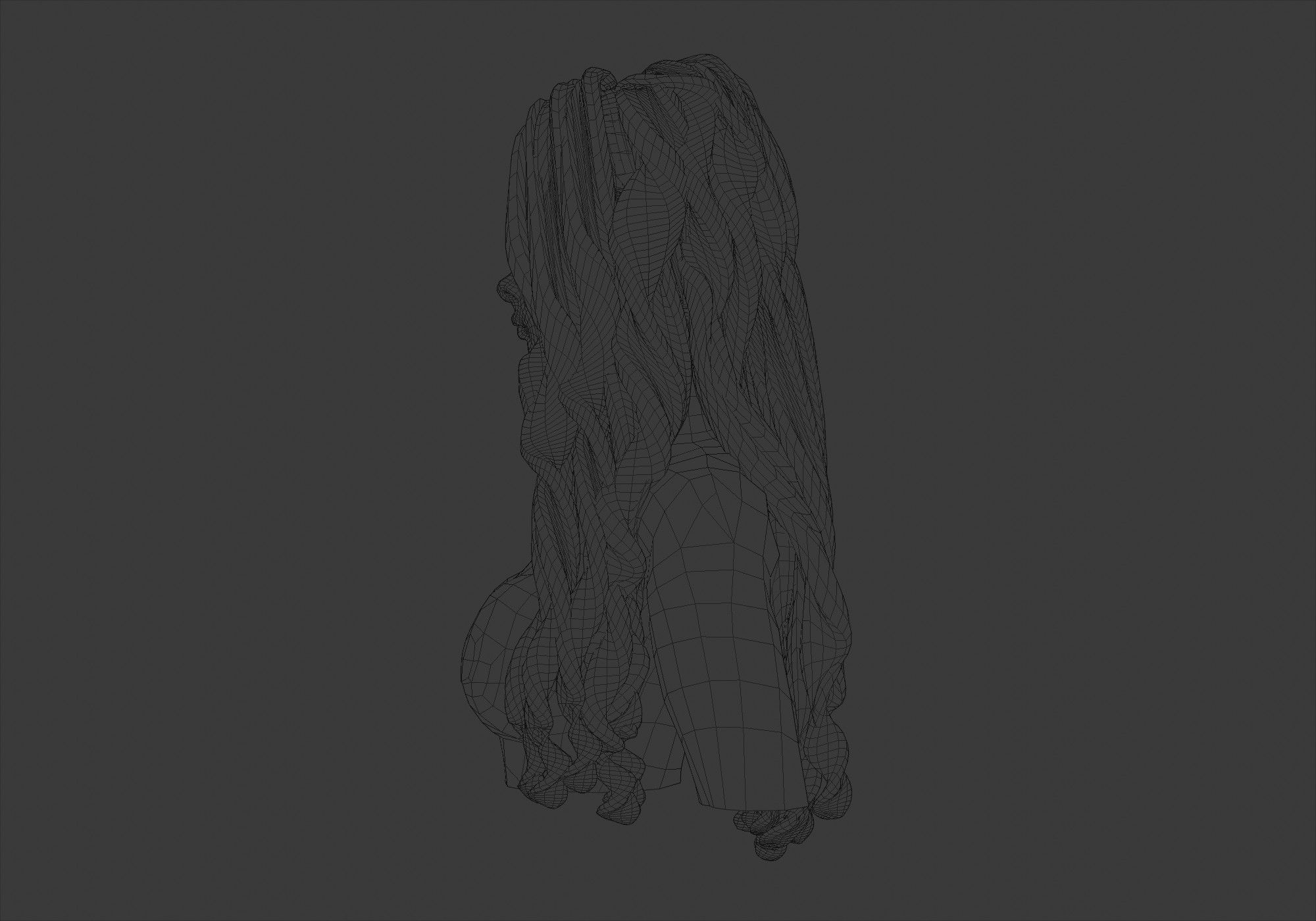 Wavy Female Hairstyle V35008 3D model_7