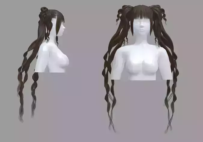 Stylized Ponytails Hairstyle V30713 