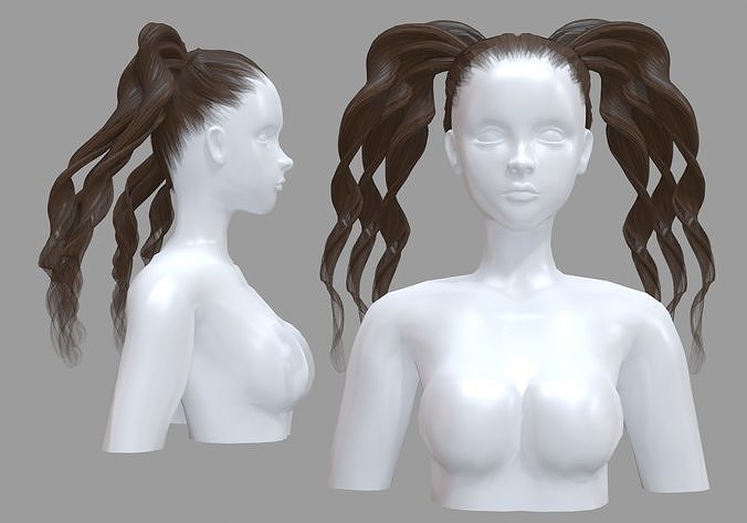 Ponytails Two Hairstyle V15201  3D model