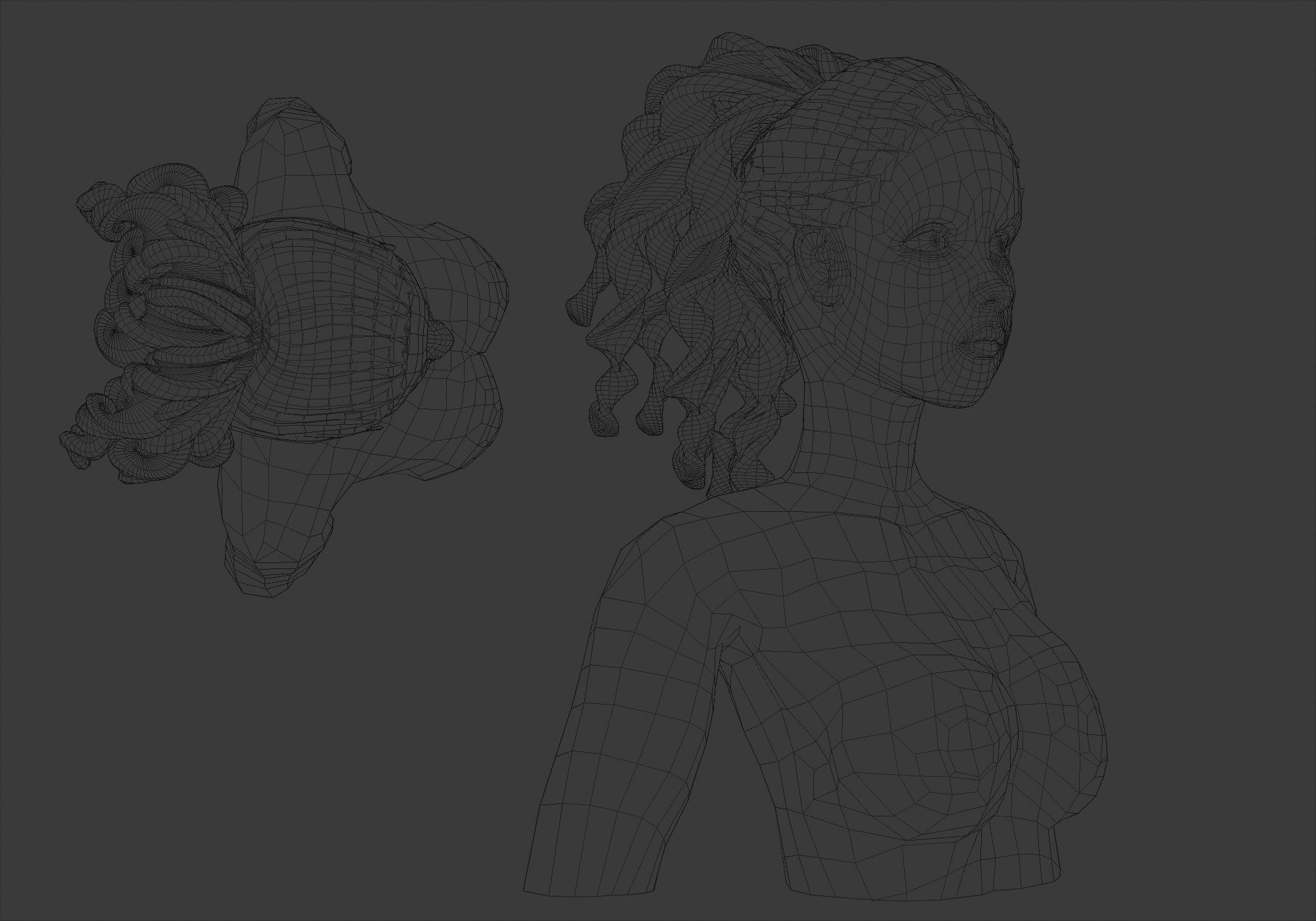 Ponytail Wide Hairstyle V19629  3D model_6