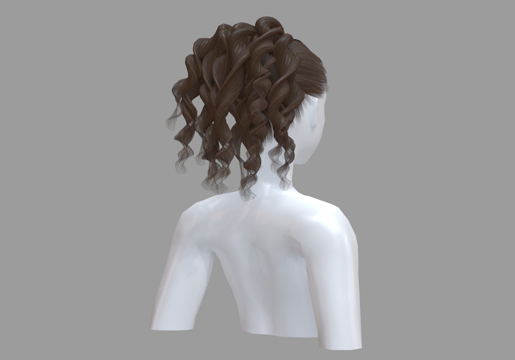 Ponytail Wide Hairstyle V19629  3D model_3