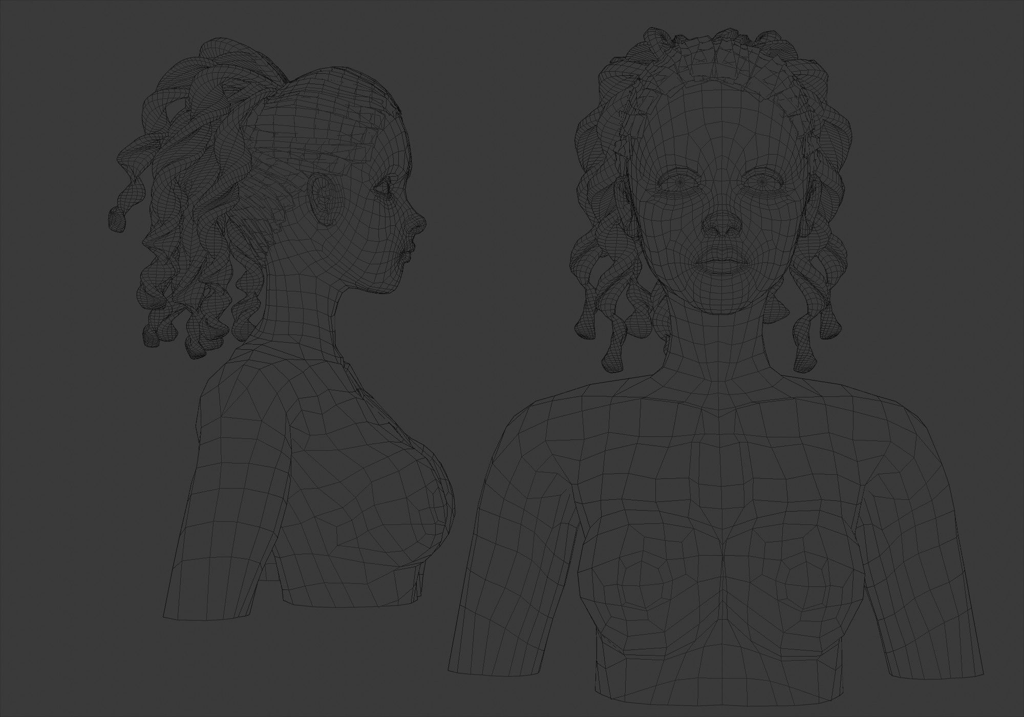 Ponytail Wide Hairstyle V19629  3D model_5