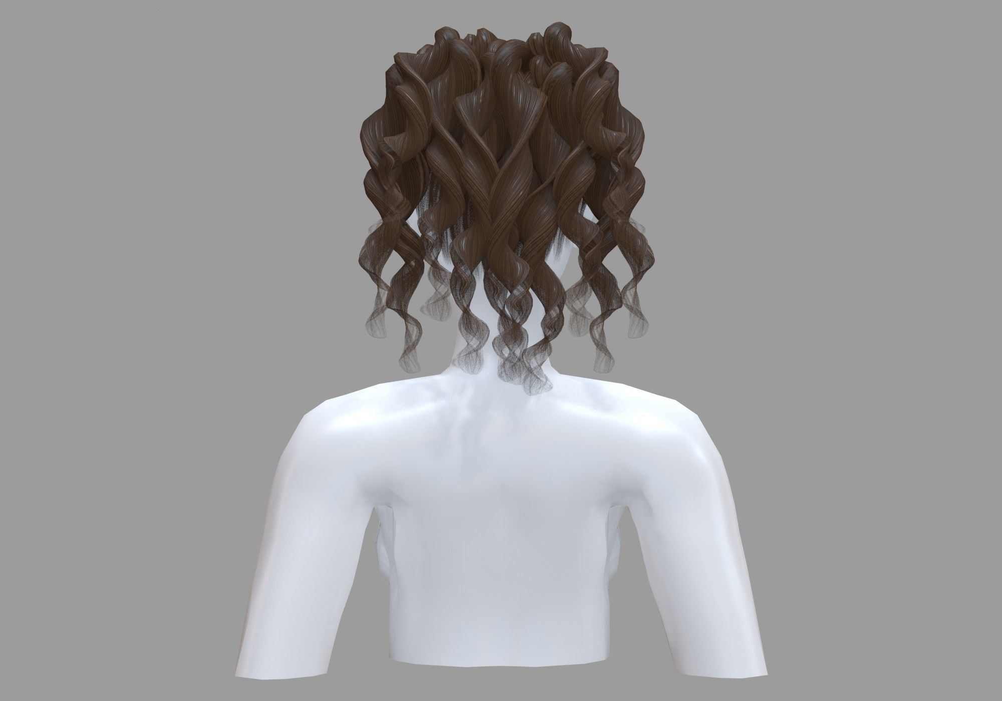Ponytail Wide Hairstyle V19629  3D model_4