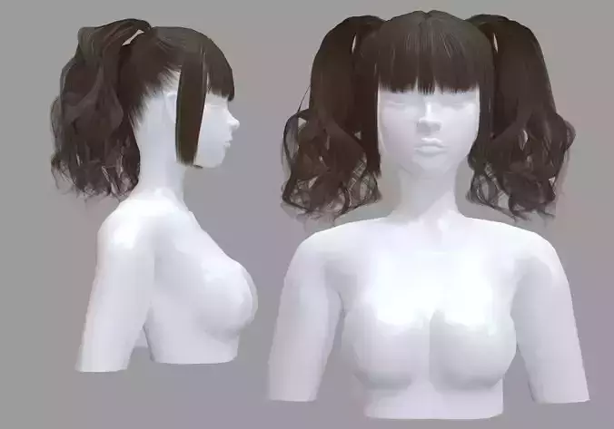 Pigtails Two Hairstyle V29583  3D model