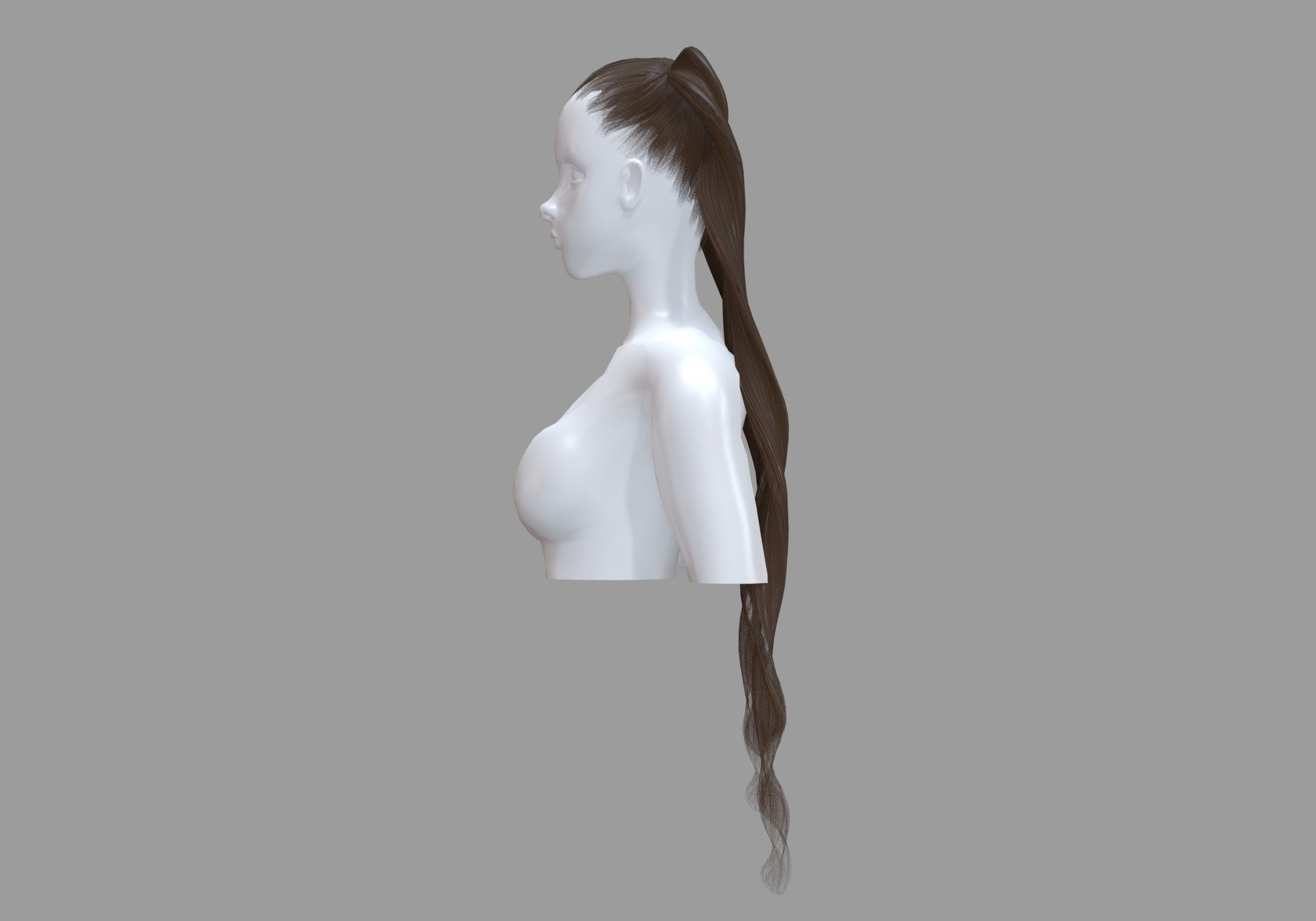 Female Cute Hairstyle V10521 3D model_2