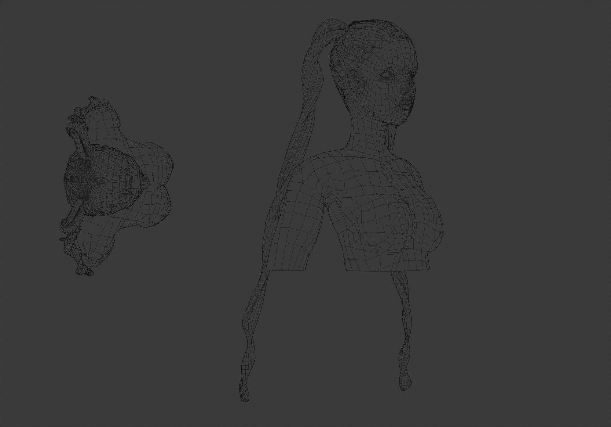 Female Cute Hairstyle V10521 3D model_6