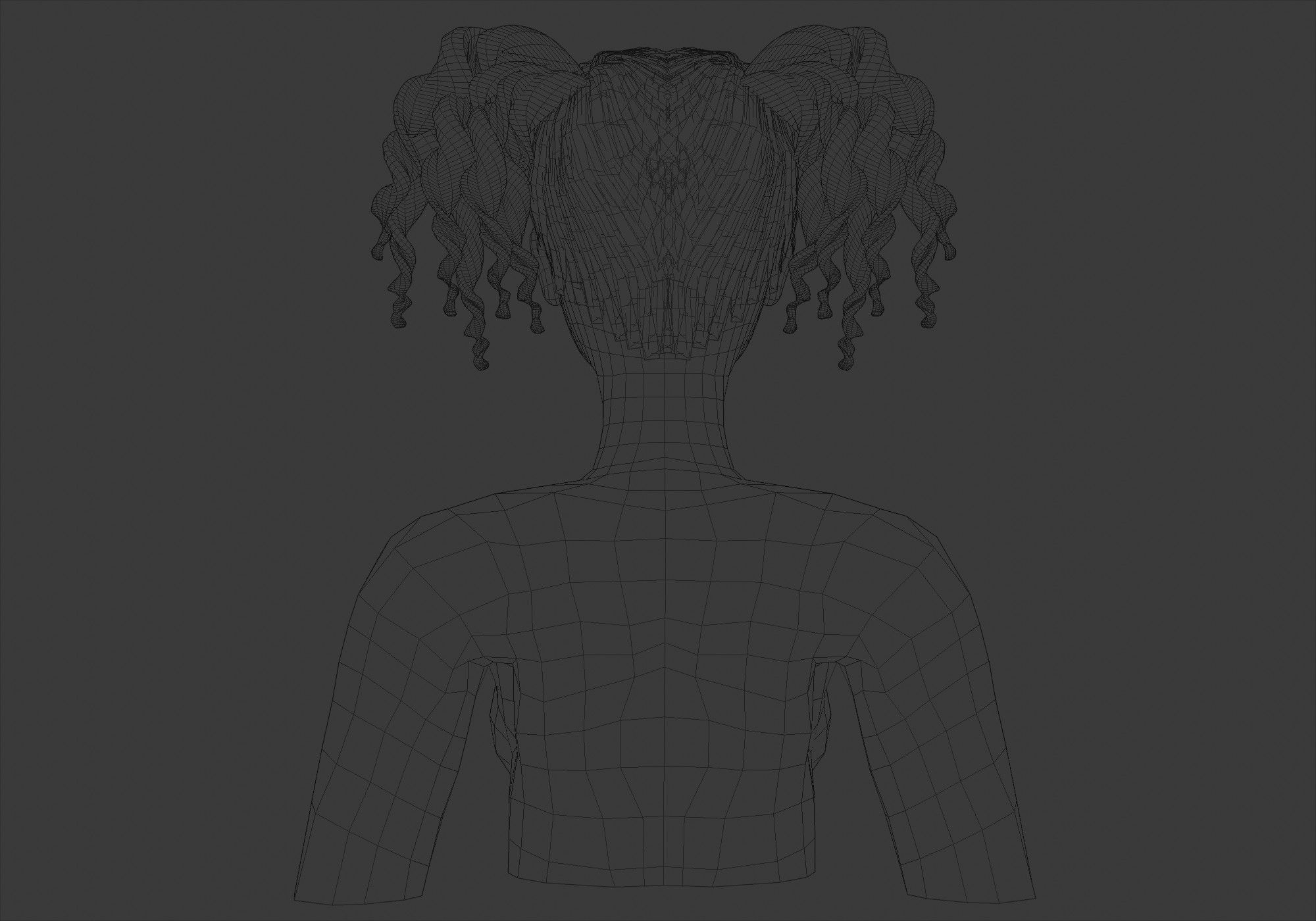 Female Curly Hairstyle V22221 3D model_9