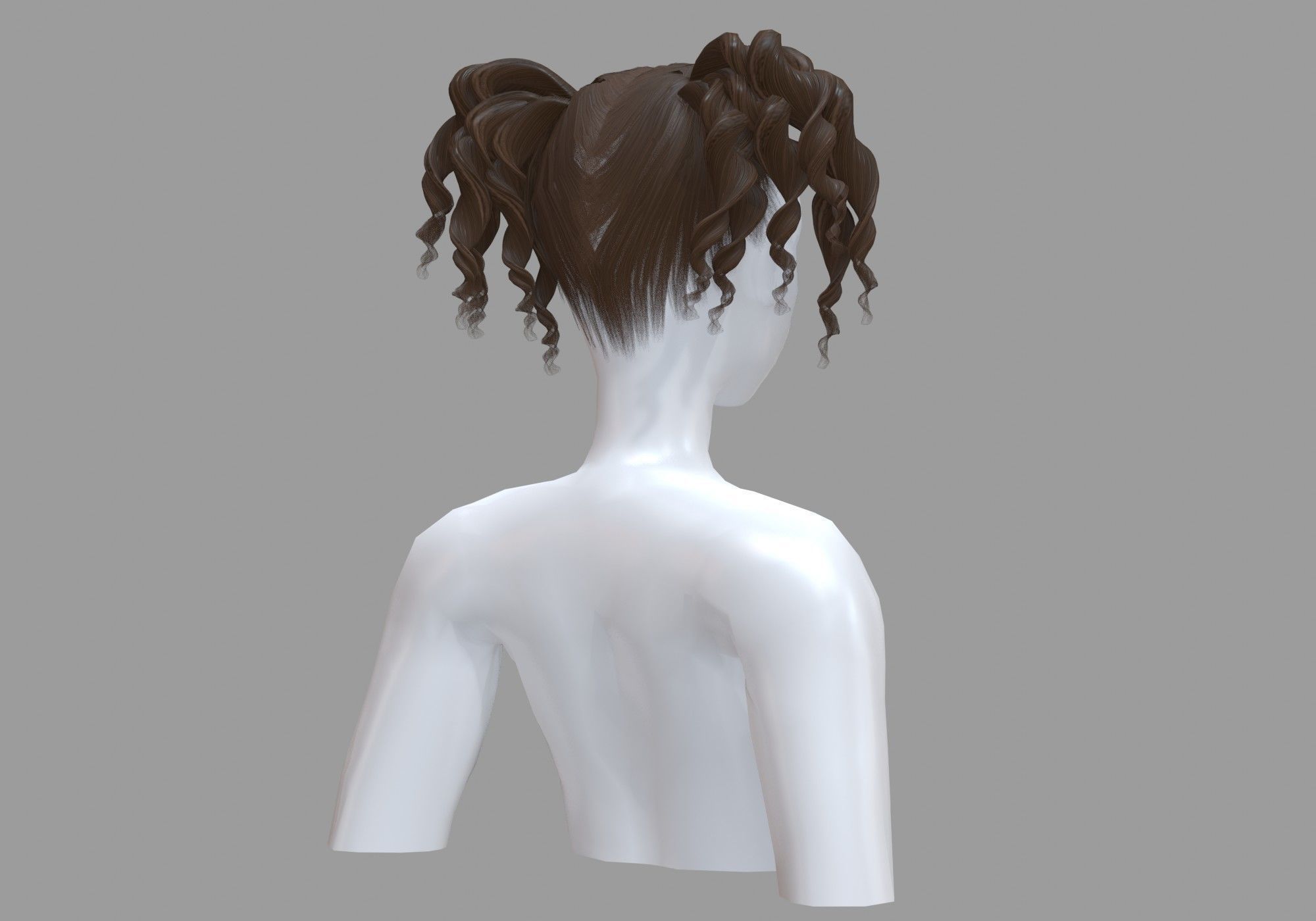 Female Curly Hairstyle V22221 3D model_3