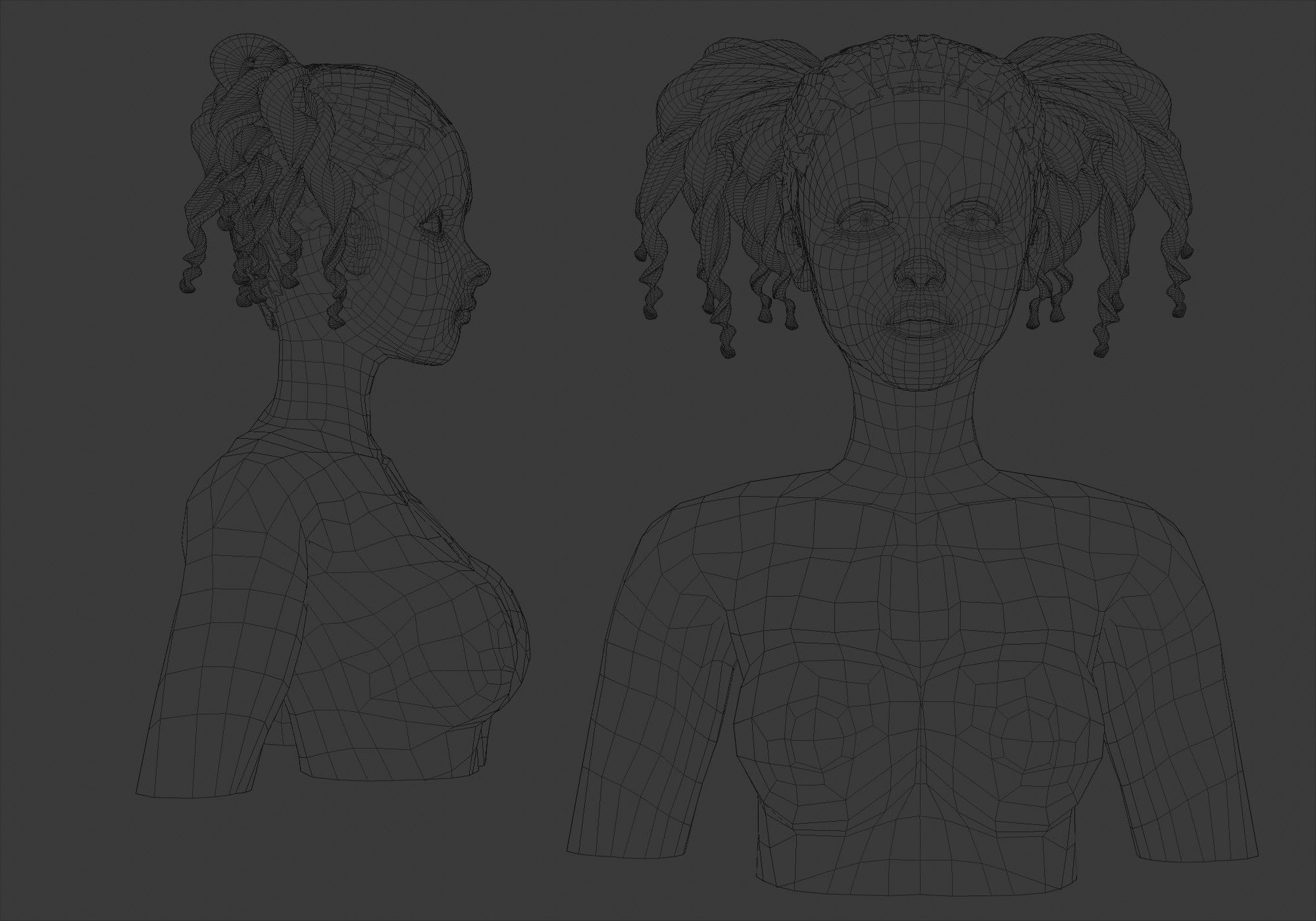 Female Curly Hairstyle V22221 3D model_5
