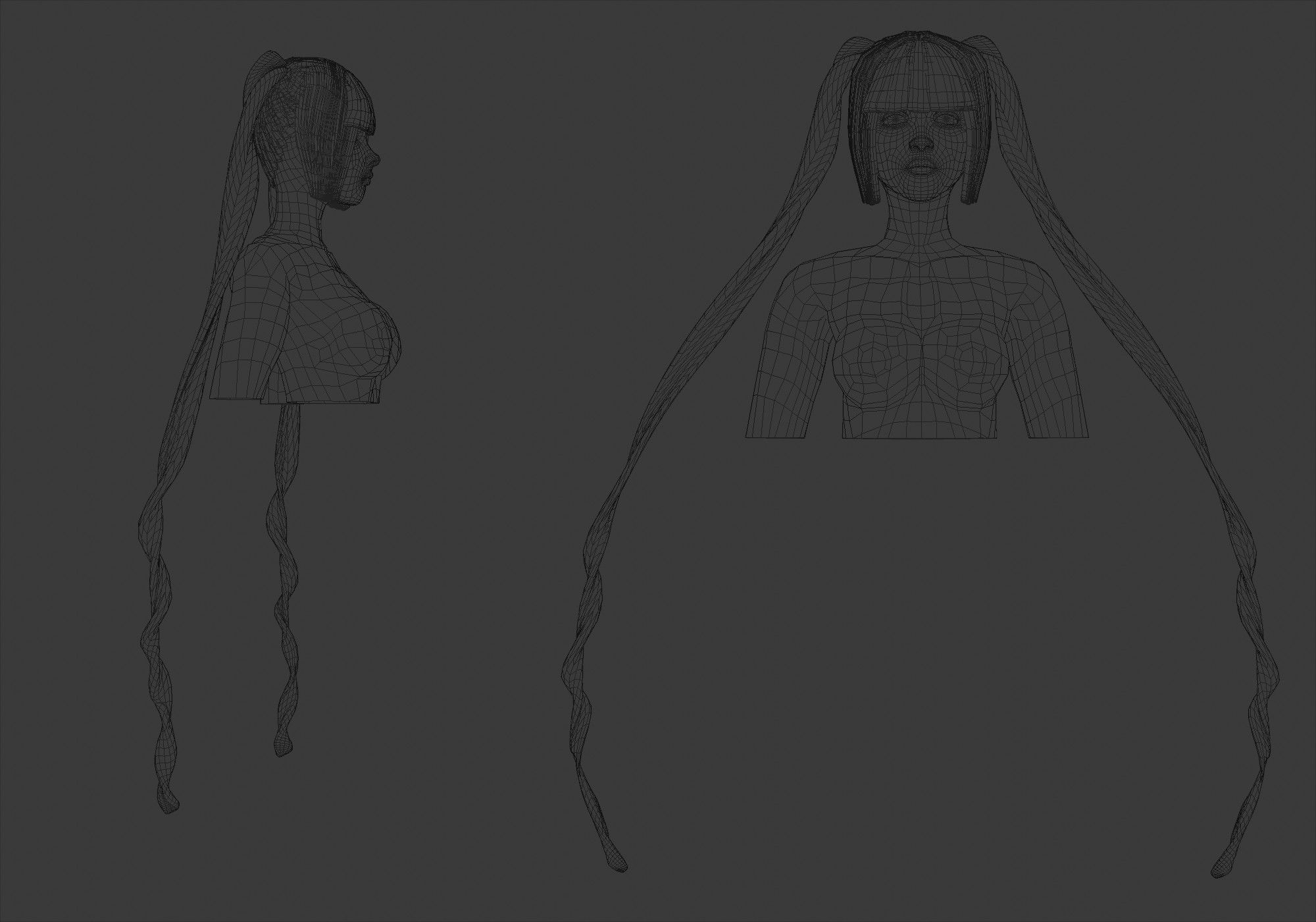 Cute Female Hairstyle V14177 3D model_5