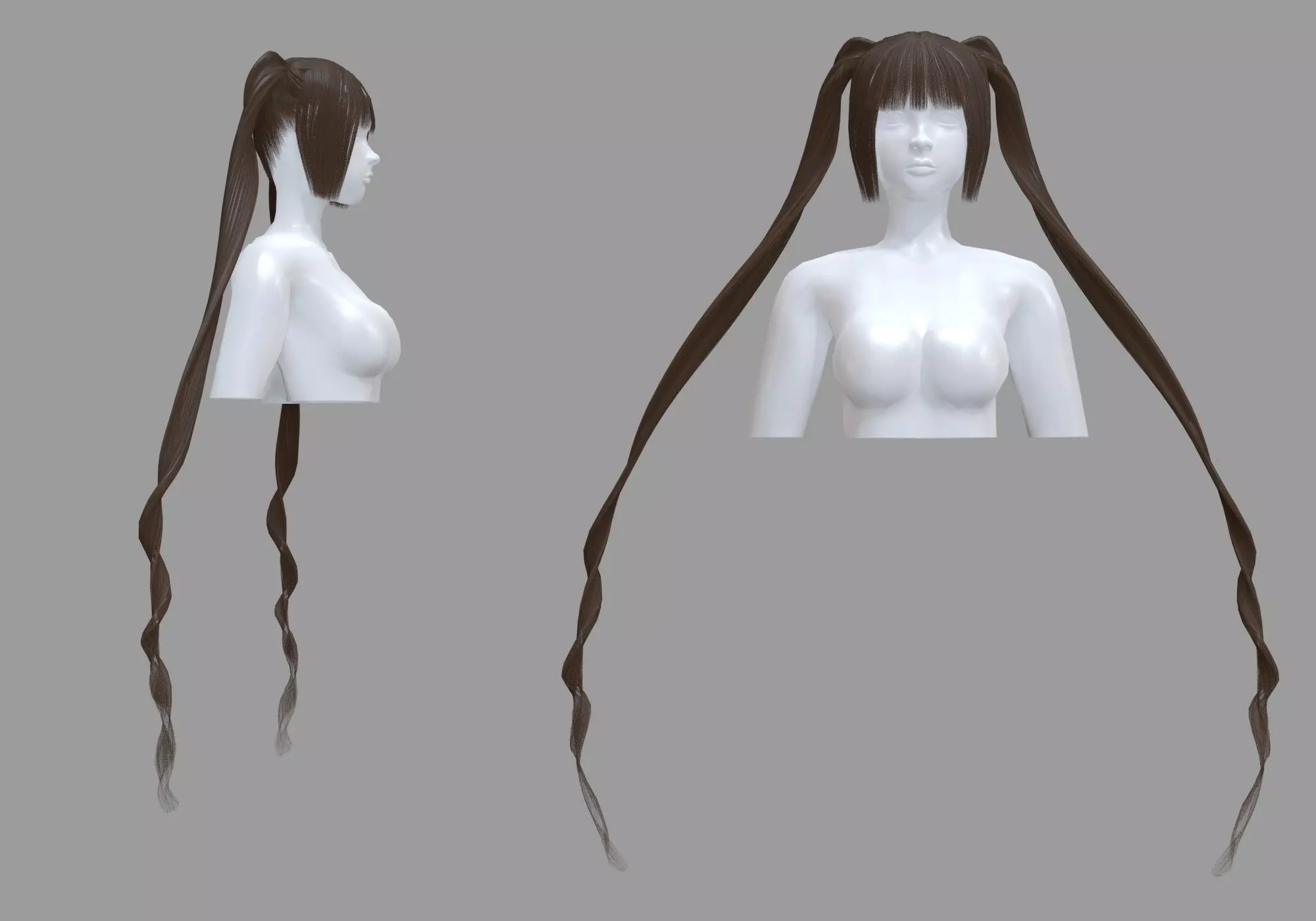 Cute Female Hairstyle V14177 3D model_0