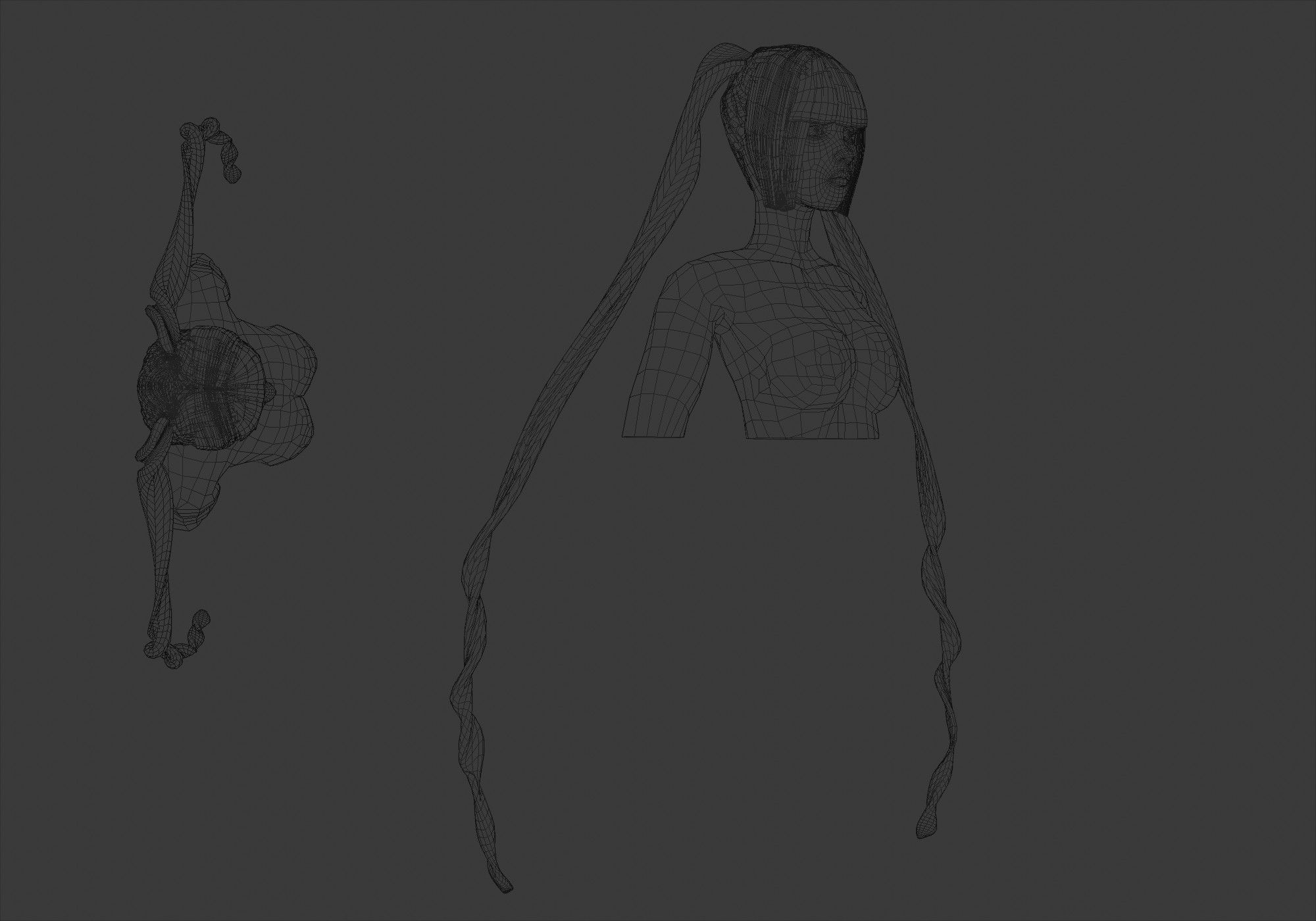 Cute Female Hairstyle V14177 3D model_6