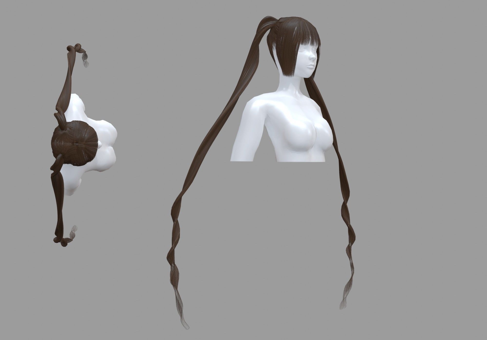 Cute Female Hairstyle V14177 3D model_1