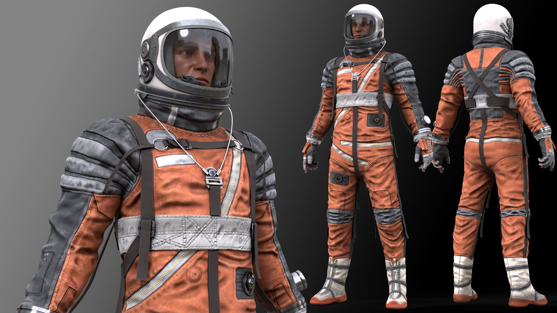 CS04 Space Suit LITE VERSION 2 Low-poly 3D model_4